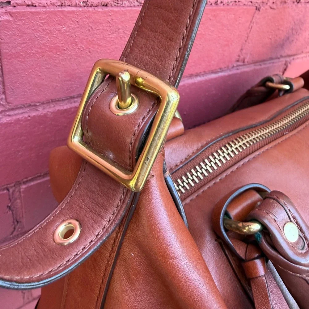 Vtg Coach Legacy Candace Carryall Tanned Leather Large Size Tote Satchel Handbag